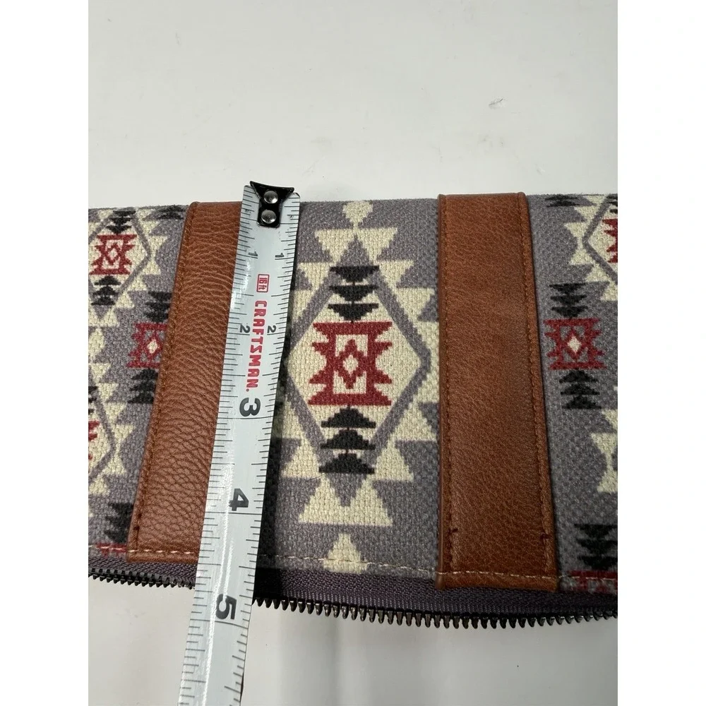 Wrangler Southwestern Geometric Wristlet Zip-Around Wallet for Women